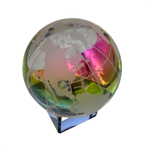 Crystal globe paperweight - crystal,